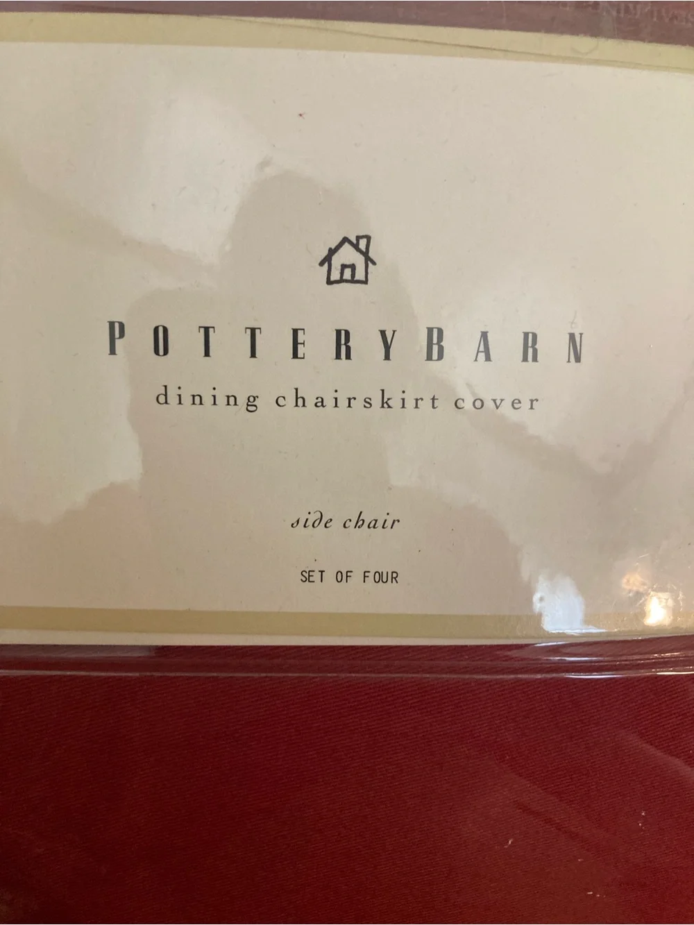 Pottery Barn Cranberry Dining Chair Skirt Covers - Set of 4